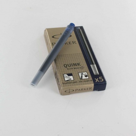 Parker Quink 5 cartouches longues stylo plume, encre bleue