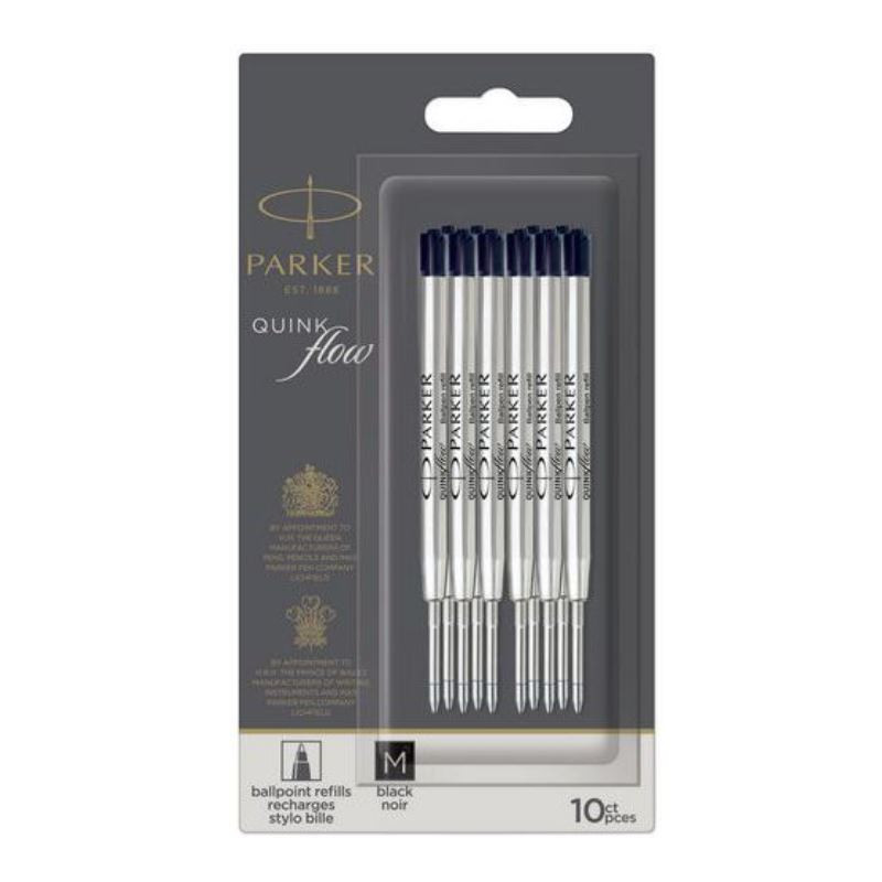 Lot de 10 Recharges Billes Noires Moyennes Parker®