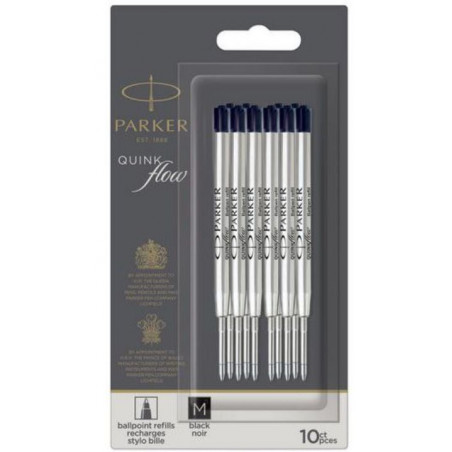 Lot de 10 Recharges Billes Noires Moyennes Parker®