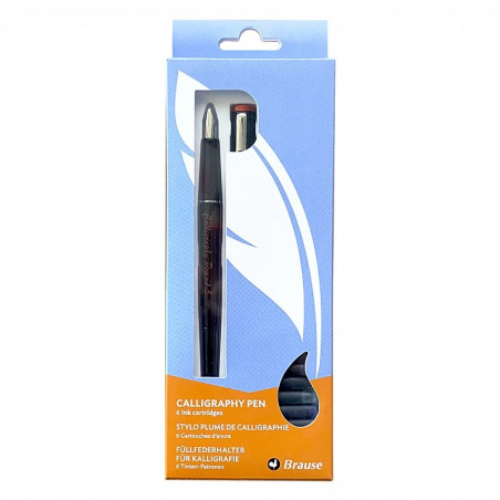 Stylo de calligraphie plume 1,5 mm + 6 cartouches d'encre de couleur