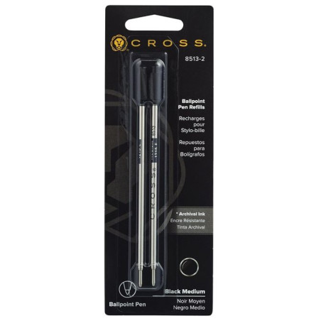 Recharges de Stylos Billes Cross® Noir (Medium) Lot de 2